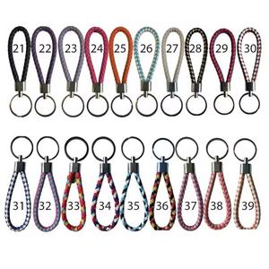 Used for Car Key Belt <b>Ring</b> Leather Woven Keychain Cheap Colorful Keychain Handmade Leather Custom Logo Car <b>Keyring</b> - Product Image 6