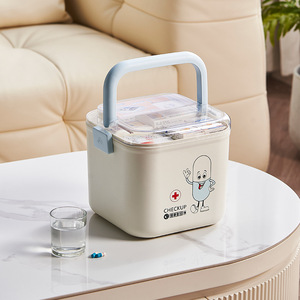 Caja de almacenamiento de primeros auxilios portátil de diseño de dibujos animados, organizador de Medicina de plástico multiusos con técnica de impresión clásica - Product Image 4