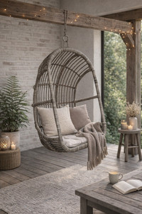 เก้าอี้หวายแขวน - เก้าอี้หวายสานแบบแกว่ง - เก้าอี้หวายแขวนธรรมชาติ - Product Image 3