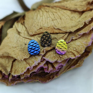 Calendo Nouvelle Arrivée Bijoux de Piercing de Mode ASTM F136 <span class=keywords><strong>Oeuf</strong></span> de Dragon en Titane Filetage Interne Ovale Labret Tops - Product Image 3