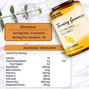 حلوى التسمير الذاتي اليومية مع البيتا كاروتين والليكوبين واللوتين والزياكسانثين، منخفضة السكر، 60 حبة، لبشرة صحية للنساء - Product Image 5