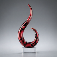 Noble fabricant cristal Art verre ornements flamme feu torche réalisation trophée Logo personnalisé cadeau d'affaires artisanat