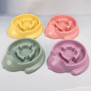 Atacado novo design colorido de plástico, alimentador de animais de estimação, tigela lenta, fibra de bambu, <span class=keywords><strong>pet</strong></span>, alimentação, cão - Product Image 4