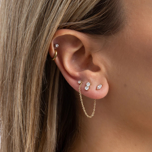 Pendientes de Plata de Ley 925 CANNER con Doble Cadena y Borla, Diseño de Ojo de Caballo Marquise, Zirconia 5A, Joyería de 18k - Product Image 2