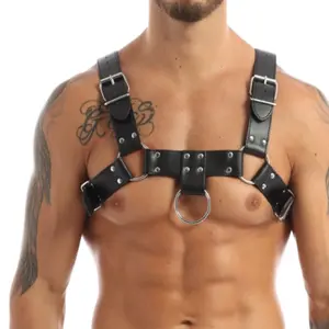 BDSM Bondage Chest Harness Body Restraint Sexy Leather Body Harness for Men