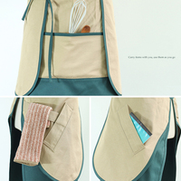 Tablier de chef ajustable avec poches, bicolore, pour restaurant, cuisine, pâtisserie, logo personnalisé offert