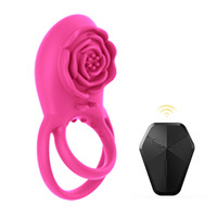 Anneau vibrant pour pénis à trois sections Rose, télécommande sans fil, 8 modes de vibration, recharge magnétique, masturbateur masculin, jouet sexuel pour adultes