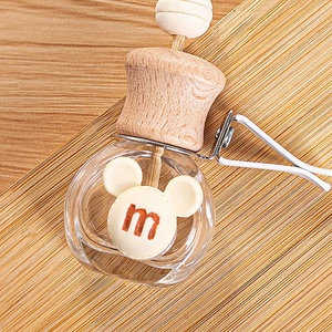 Botol Parfum Pengharum Mobil Kaca Bening 10ml dengan Tutup Kayu dan Klip - Product Image 5