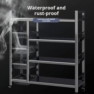 رف زاوية للتخزين من 4 طبقات من أنابيب فولاذية معدنية مربعة للمطبخ والحمام وخزانة الحائط، مناسب لرف الكتب وفرن الميكروويف - Product Image 3