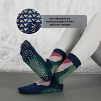 LADYGLOW-Chaussettes Pilates mi-longues personnalisées, pour le sport, à cinq doigts, en coton