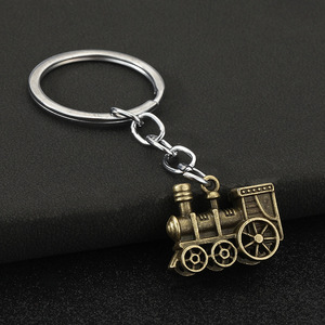 Porte-clés en métal en forme <span class=keywords><strong>de</strong></span> train, locomotive à vapeur, bijou pendentif mode pour hommes et femmes, cadeaux punk rock - Product Image 5