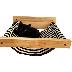 Hamac mural stable en bambou pour chat 2026 – Lits et perchoirs en bois pour chat, meubles muraux pour dormir, jouer et grimper - Product Image 1