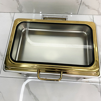 Réchaud Chauffe-Plats Économique en Combustible Doré en Acier Inoxydable Kit de Plat de Chafing pour Buffet