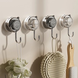 Simple Style Suction Cup Hooks 4 Pack Removable Strong Adhesive For Kitchen Bathroom Toilet Storage Rack - Product Image 1