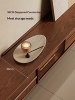 Meuble TV Olid Oak, style moderne minimaliste, style mid-century, meuble de rangement sur pied avec portes coulissantes pour salon DSG073