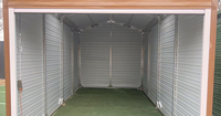 Maison conteneur modulaire temporaire en bois, garage préfabriqué mobile en kit avec porte enroulable à commande manuelle, ateliers extérieurs