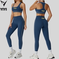 Nouveaux ensembles de fitness et de yoga pour femmes 2025, vêtements de loisirs contrastés, vêtements de sport pour femmes, ensembles de vêtements de sport 2 pièces