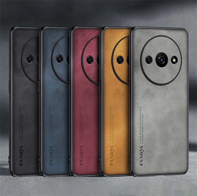 Luxury Business Man Phone Case for Xiaomi Redmi A3 / Redmi A3x 4G Sheepskin Leather All-inclusive Lens Back Cover