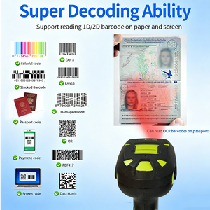 Lecteur de codes-barres 2D sans fil EDOO Industrial, lecteur de codes QR avec base de charge pour l'inventaire en entrepôt, scanner portable - Product Image 3