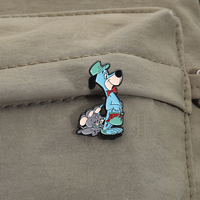 90s Comédie Animation Émail Pin Huckleberry Hound Métal Broche Revers Badge Bijoux Cadeau pour Amis En Gros