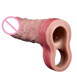 Funda realista para pene, reutilizable, extensor de condón, alargador de pene, retrasa la eyaculación, funda vibradora para pene - Product Image 3