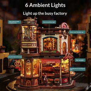 Usine de café en bois à assembler soi-même, modèle de blocs de construction, jouet <span class=keywords><strong>puzzle</strong></span> 3D, animaux, nature, cadeau d'anniversaire, de Nouvel An, unisexe - Product Image 3