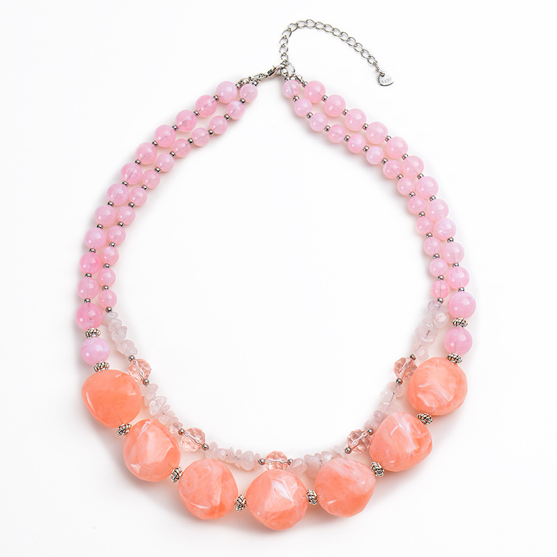 Collier en cristal rose