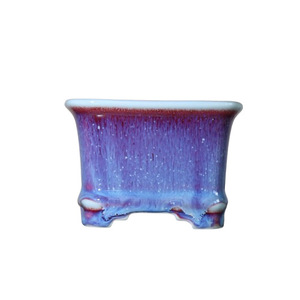 Maceta Cuadrada de Cerámica para Bonsái, Azul Glaseado, Estilo Japonés, para Escritorio - Product Image 5