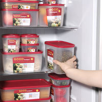 Conteneur de stockage alimentaire de grande capacité pour la cuisine, boîte de conservation en plastique transparente hermétique