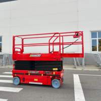 Plateforme élévatrice mobile autopropulsée à ciseaux électriques hydrauliques à levée rapide de 10 m de hauteur, capacité 100 kg