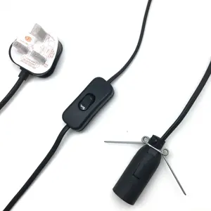 UK Standard Type-C Power Cord 303 with On/Off Switch Lamp Switch Salt Cord for Lighting