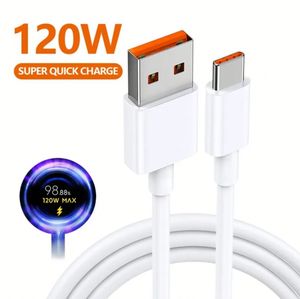 สายเคเบิล USB Type C 120W มาตรฐานทองคำของแท้6A สาย QC3.0ข้อมูล USB C Type-C ที่รวดเร็วสำหรับ Xiaomi Huawei redmi - Product Image 1