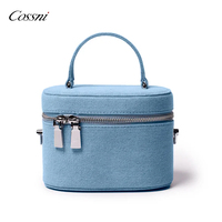 Sacs de rangement cosmétiques en cuir tendance personnalisés avec fermeture éclair, grands étuis de beauté portables pour le voyage et le maquillage