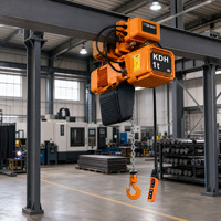 Palans à chaîne électriques de 1 tonne, prix usine, deux vitesses, type mobile avec commande par bouton poussoir suspendu pour usage en entrepôt, CE ISO