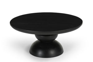 Mesa de centro de madera de mango hecha a mano moderna, muebles móviles con acabado negro para sala de estar para uso doméstico - Product Image 3