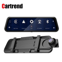9.66 pouces 2.5K voiture DVR enregistreur vidéo à double objectif rétroviseur écran tactile CarPlay Module Android sans fil Streaming Media