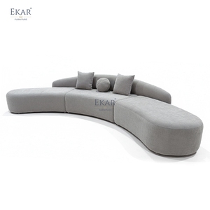 Divano Modulare <span class=keywords><strong>Luna</strong></span> Serpentine, Lussuoso Divano Componibile Moderno con Rivestimento in Tessuto per Hall di Hotel, Salotti e Uffici - Product Image 1