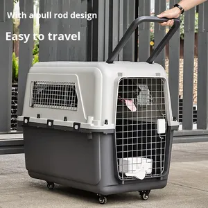 Cage de transport portable pour animaux de compagnie, multi-styles, détachable, pour l'extérieur, avec poignée télescopique rétractable et roues lisses - Product Image 3
