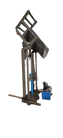 Machine de basculement de fûts hydraulique robuste, contrôlée par PLC, avec pompe à engrenages, en acier inoxydable et alliage d'aluminium, pour le basculement et le levage de fûts