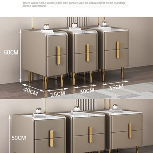 Super Narrow Modern Bedside Cabinet with 2 <strong>Drawers</strong> <strong>Small</strong> Solid Wood Nightstand for Bedroom &amp; Living Room Luxury Storage - Product Image 6