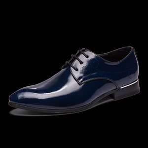 Chaussures Oxford en cuir véritable de style britannique haut de gamme, formelles, à lacets, bout pointu, fabriquées à la main, chaussures de marié, toujours tendance - Product Image 3