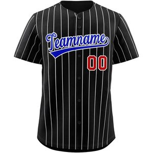 Camiseta de Béisbol Personalizada con Rayas y Botones, con Nombre del Equipo 00 Cosido, Unisex para Adultos, con Cuello de Béisbol y Tecnología de Absorción de Humedad - Product Image 1