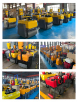 Compacteur à rouleaux d'asphalte à double tambour Petit rouleau vibrant sur route avec moteur à vendre
