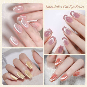 Set de <span class=keywords><strong>Esmaltes</strong></span> de Uñas en Gel UV CANNI Serie Ojo de Gato, Libre de Hema y TPO, Lote de 8 Piezas con Diamantes Brillantes y Purpurina - Product Image 3