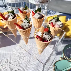 Cupcake & Ice Cream Cone Stand Transparent Clear Acrylic Holders Affichage pour la célébration