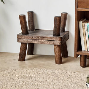 ม้านั่งไม้เนื้อแข็งขนาดเล็กแบบพับได้สำหรับผู้ใหญ่ - Product Image 2