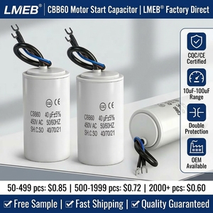 <span class=keywords><strong>Condensateur</strong></span> de moteur AC <span class=keywords><strong>CBB60</strong></span> 40UF <span class=keywords><strong>450V</strong></span> 50/60HZ 40 70 21 pour démarrage de moteur de pompe à eau de machine à laver - Product Image 1