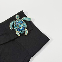 Nouvelle collection 2026 : Cache-boutons en cuivre motif tortue avec strass, accessoire vestimentaire pour la décoration de chemises homme et femme