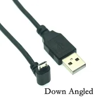 Kabel Data & Pengisi Daya USB Micro USB Male ke USB Male Sudut 90 Derajat Atas Bawah Kiri Kanan, Kabel Pendek 25cm 50cm untuk Tablet 150cm
