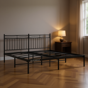 Quessead <b>Queen</b> <b>Size</b> Steel <b>Bed</b> <b>Frame</b> Powder Coated Metal <b>Bed</b> Industrial Design Bedroom Furniture - Product Image 2